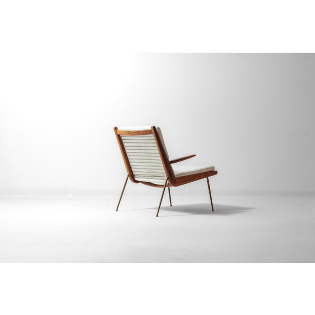 Beige Minimalist Boomerang Lounge Chair by Peter Hvidt & Orla Møgaard, 2010s For Sale - Image 8 of 17