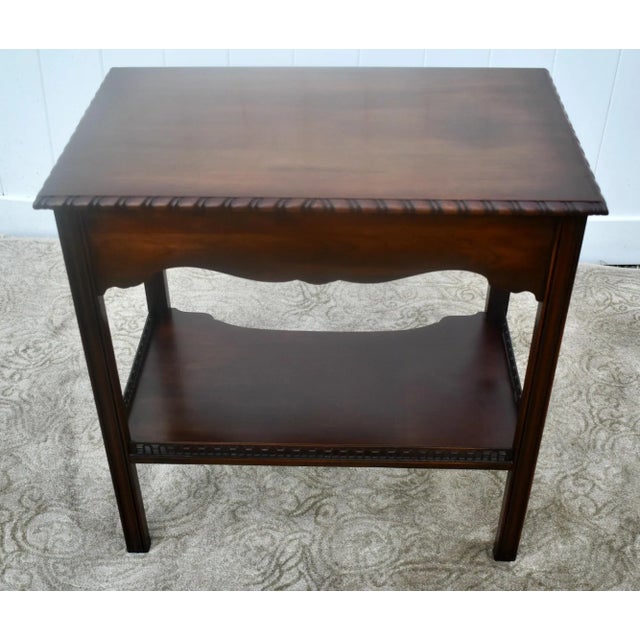 Wellington Hall Mahogany Table Vintage Edwardian Writing Chippendale Tea Desk For Sale - Image 9 of 13