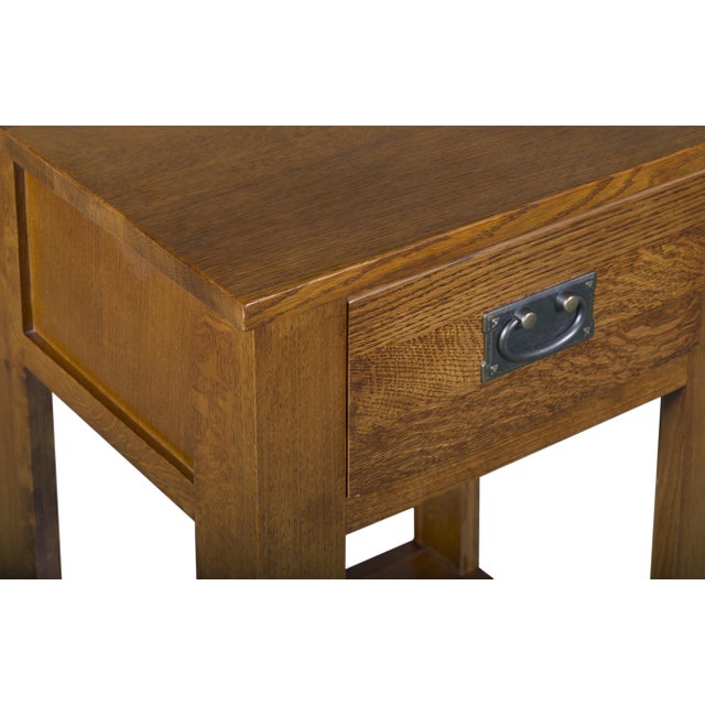 2020s Mission 1-Drawer Nightstand – Michael's Cherry | Crafters & Weavers For Sale - Image 5 of 8