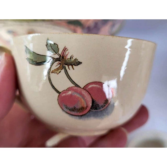 Antique Mettlach Pottery Punch Bowl and Matching Cups For Sale - Image 15 of 17