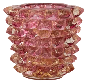 Italian Murano Glass Vase with Gold Leaf
