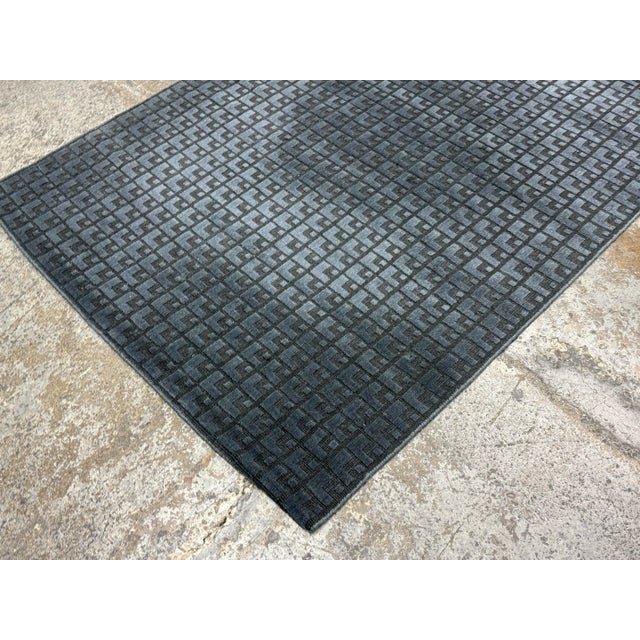 5ft X 8ft Room & Board Modo Ink Wool Rug For Sale - Image 10 of 12