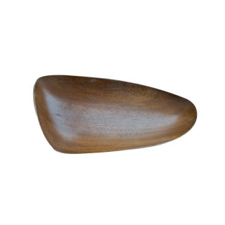 Minimalist Asymmetric Teak Bowl, 1960s For Sale