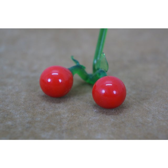 Glass Mid 20th Century Hand Blown Glass Cherry Name Place Card Holder Table Settings - Set of 6 For Sale - Image 7 of 10