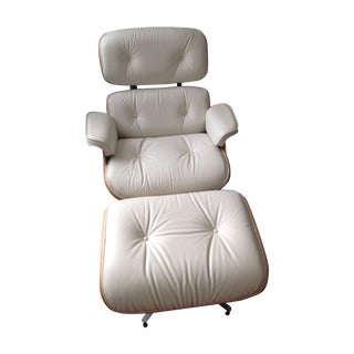 Eames Leather Lounge Chair & Ottoman For Sale
