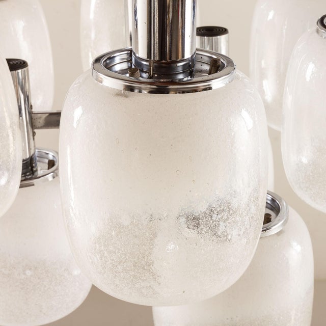 Silver Vintage Murano Glass Chandelier by Targetti Sankey, 1970s For Sale - Image 8 of 14