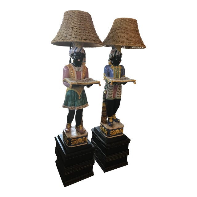 Vintage Blackamoor Floor Lamps A Pair Chairish