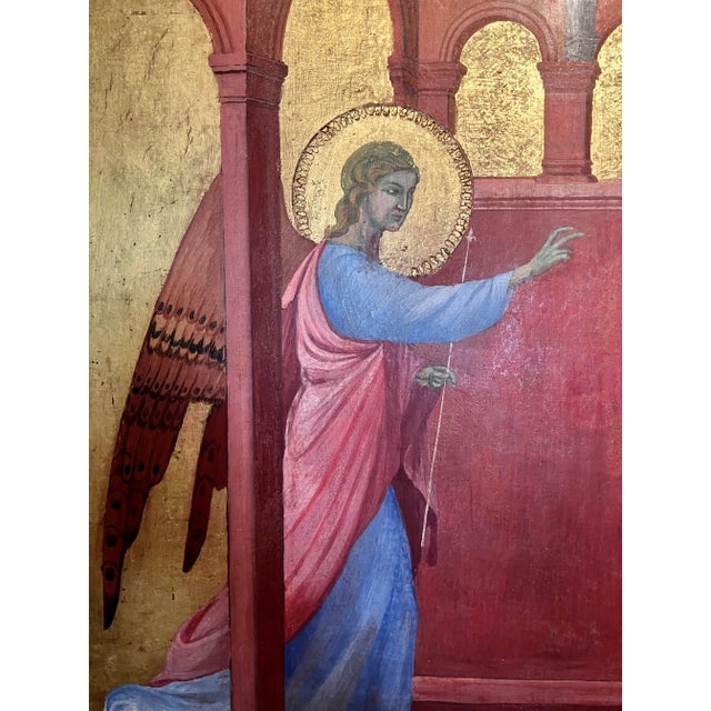 Italian Artist, Renaissance Style Annunciation, Tempera on Giltwood Panel For Sale - Image 6 of 10