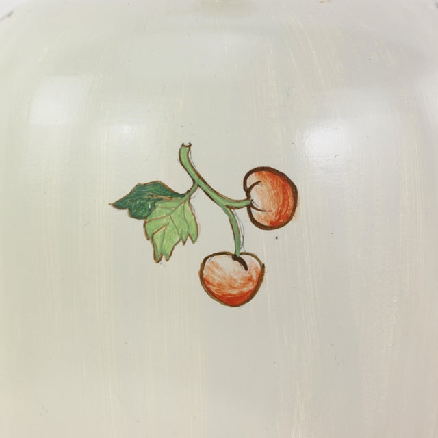 Vintage Hand-Painted Chinoiserie Ceramic Parrot and Cherry Table Lamps - a Pair For Sale - Image 12 of 13