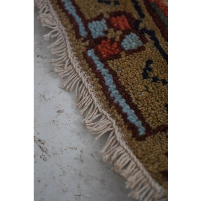 Textile Hand Knotted Approx. 2.5 X 7 Wool Runner Rug For Sale - Image 7 of 10