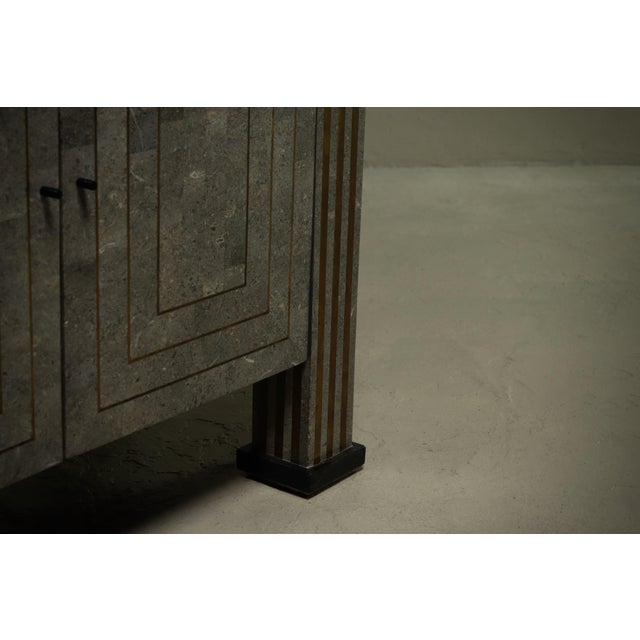 1980s Tessellated Stone and Brass Sideboard from Maitland Smith, 1980s For Sale - Image 5 of 15