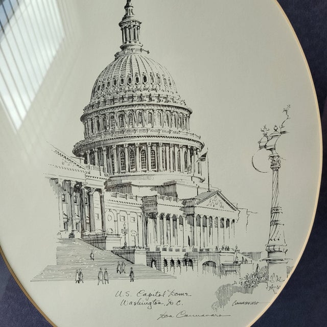 Vintage Don Cannavaro Framed and Signed Lithograph ' Us Capitol Dome Washington TexasThriftJunkie (560) For Sale - Image 12 of 17