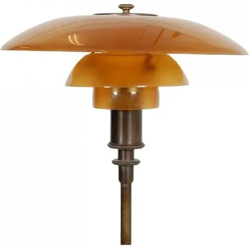 Poul Henningsen PH3/2 tablelamp with amber glass shades. The lamp is an early model from the 1927-1929s, and appears in...