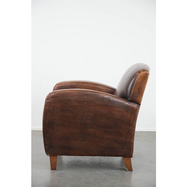 1960s Vintage Brown Sheepskin Armchair For Sale - Image 5 of 17