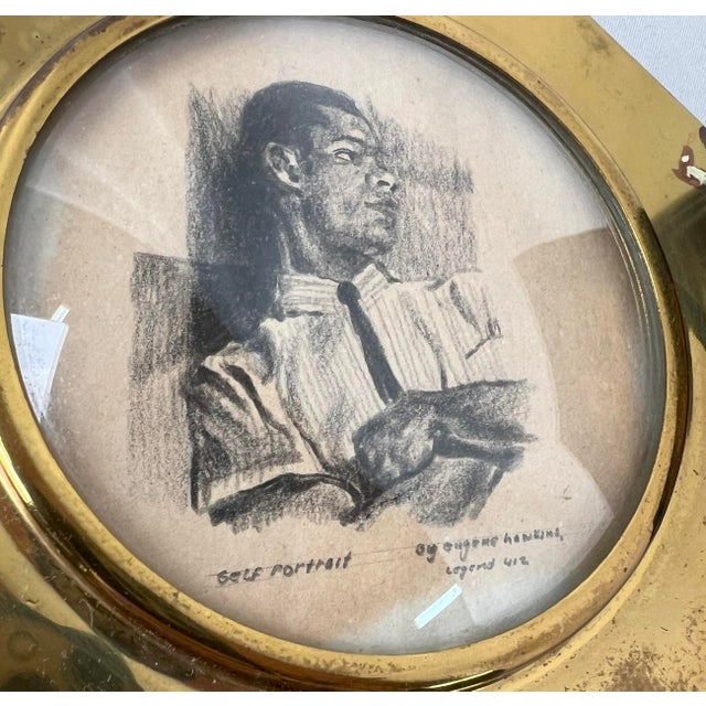 Mid Century Self Portrait of the Artist Original Drawing on Paper by Eugene Hawkins For Sale - Image 4 of 5