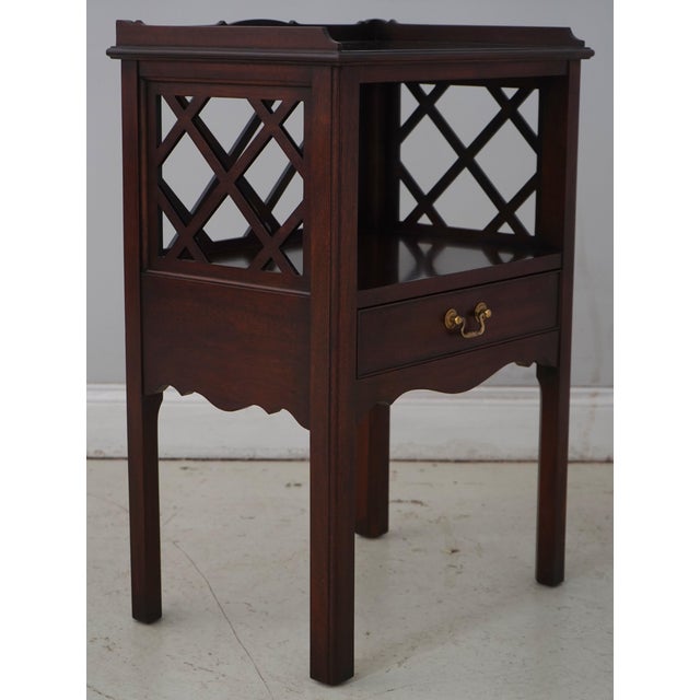 Age: C.2001 Details: Finish no.29 Gallery Top High Quality Construction Chippendale Style Traditional Style Lattice Sides...
