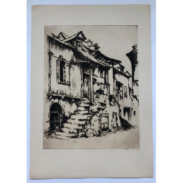 Traditional 1930s European Architectural Etching For Sale - Image 3 of 4