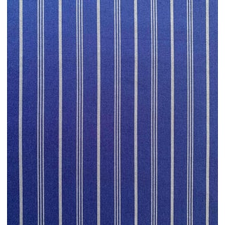 Free Spirit Designer Vicki Payne Blue Awning Cabana Pin Ticking Stripe Fabric- 5 Yards For Sale