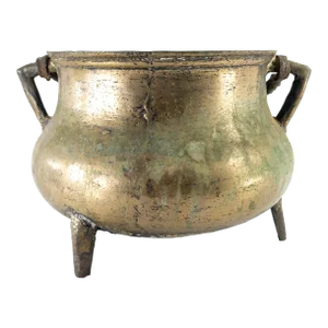 17th Century European Heavy Bronze Posnet Cook or Stew Pot