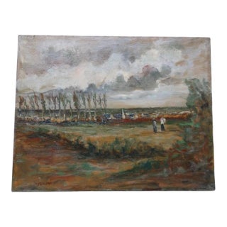 20th Century French Afternoon Stroll Painting For Sale