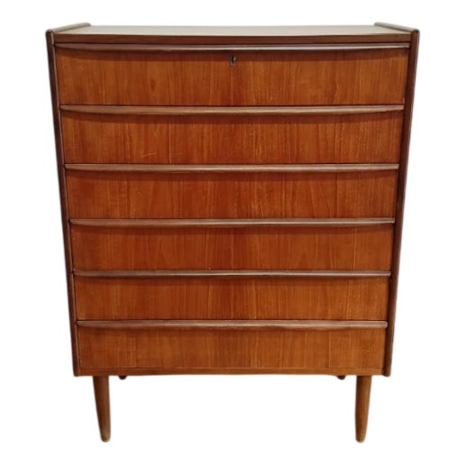 Vintage Danish Teak Chest of 6 Drawers, 1950s For Sale