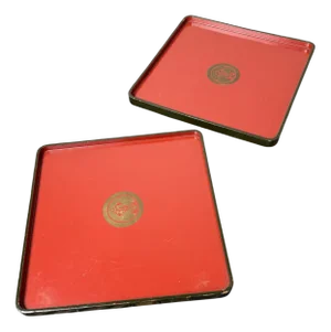 Urushi Lacquer Trays, Japan, 1920s, Set of 2