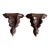 Vintage Carved Wood Corbel Shelf Brackets Pair Acanthus Scroll Architectural Wall For Sale