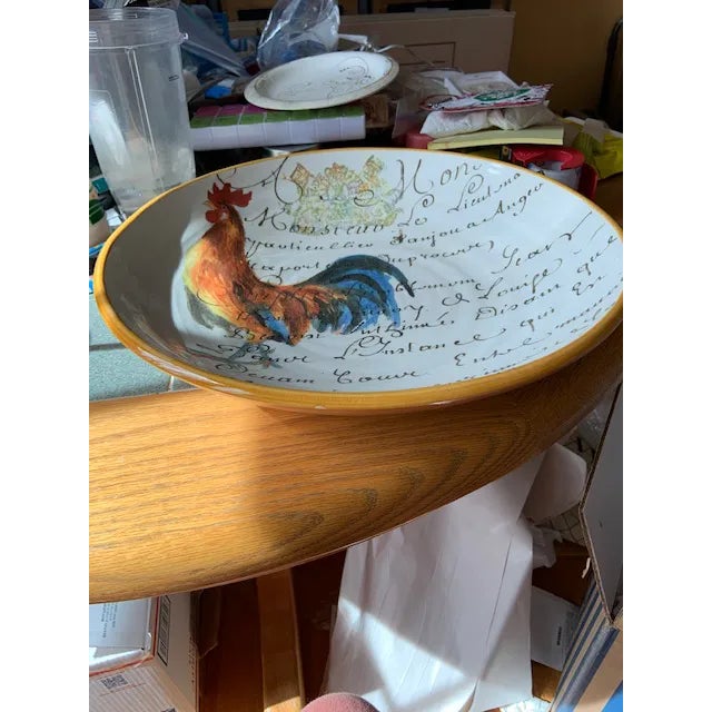 Contemporary Williams Sonoma Rooster Pasta Bowl For Sale - Image 3 of 5