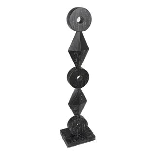 NOIR Totem Sculpture, Cinder Black For Sale