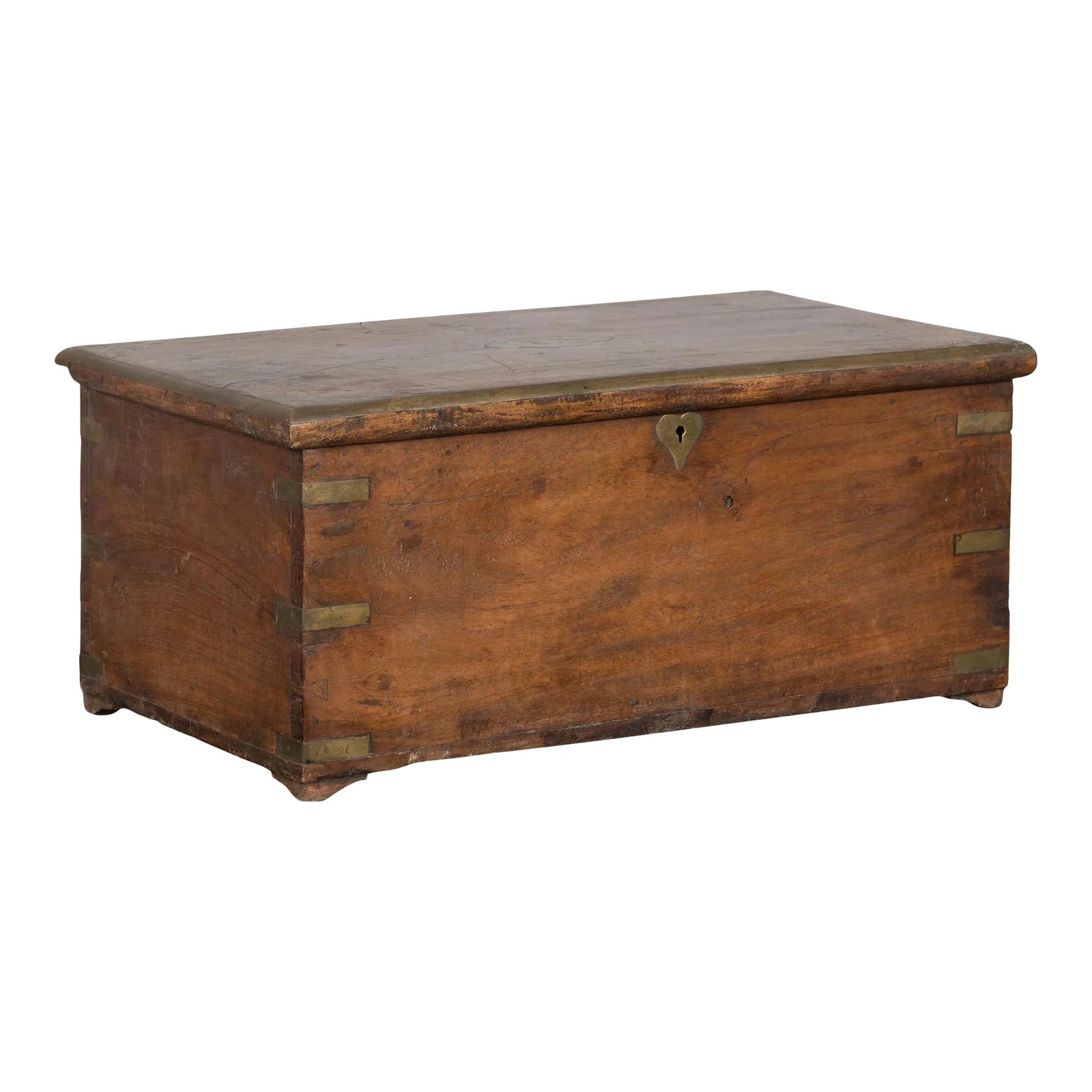 19th Century Antique Rectangular Wooden Storage Chest | Chairish