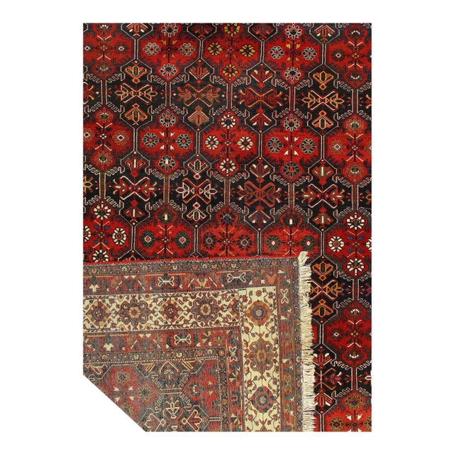 Traditional 1940s Persian Antique Hand Knotted Bakhtiri Rug For Sale - Image 3 of 4