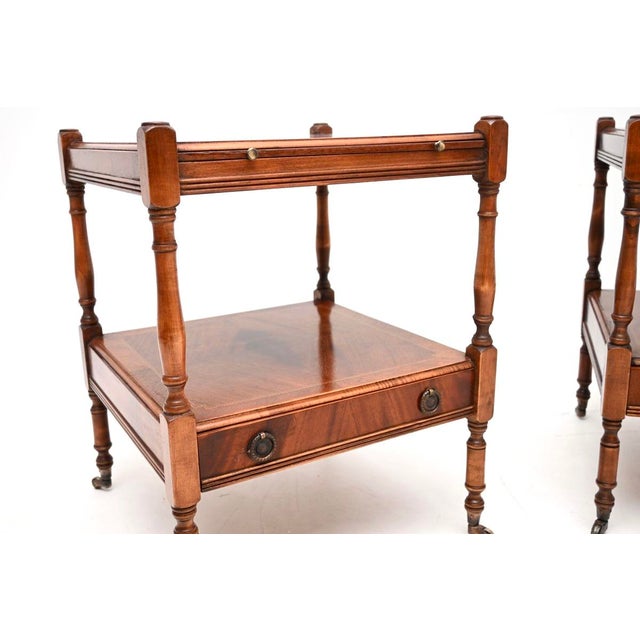 Wood Antique Georgian Side Tables, 1950s, Set of 2 For Sale - Image 7 of 11