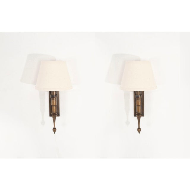 Custom French Single Library Sconce in Solid Brass, 2000c - a Pair For Sale - Image 4 of 9