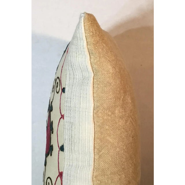 Antique Hand-Embroidered Suzani Pillow For Sale In Miami - Image 6 of 13