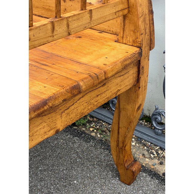 Wood Pine Bench or Settle For Sale - Image 7 of 14