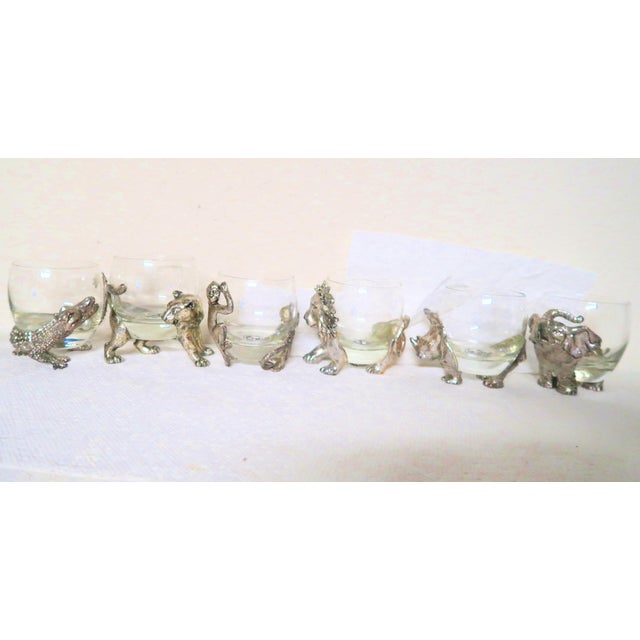 Late 20th Century Arthur Court Safari Series With Feet Double Old Fashioned Glasses - 6 pcs For Sale In Miami - Image 6 of 12