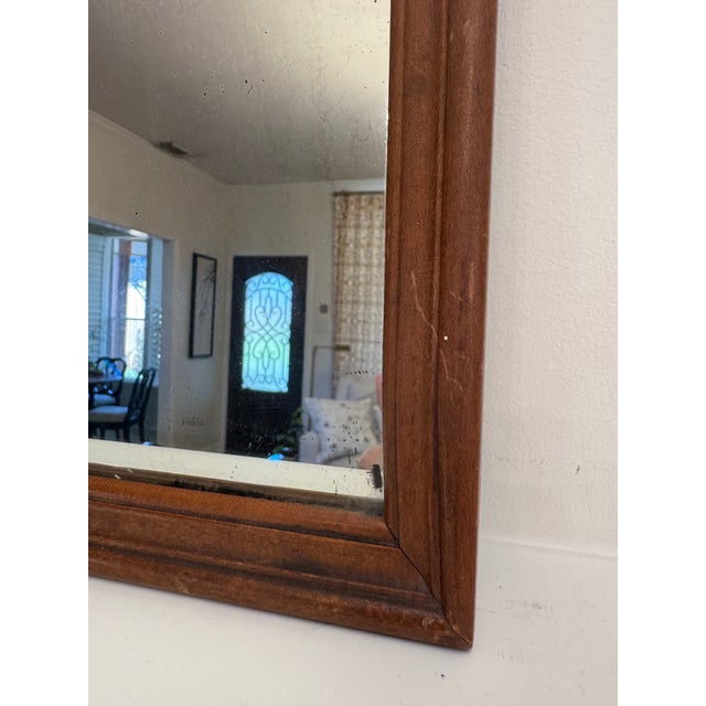 Antique French Country Scalloped Wood Small Wall Mirror For Sale - Image 10 of 13