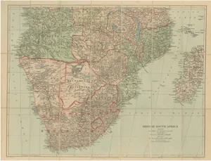 Antique Map of British South Africa, 1920s