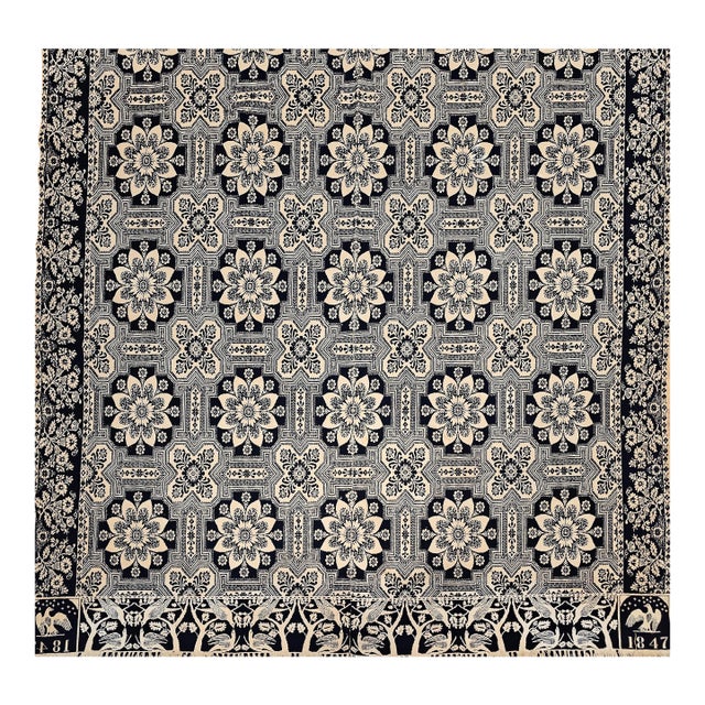 Mid 19th Century American Coverlet For Sale