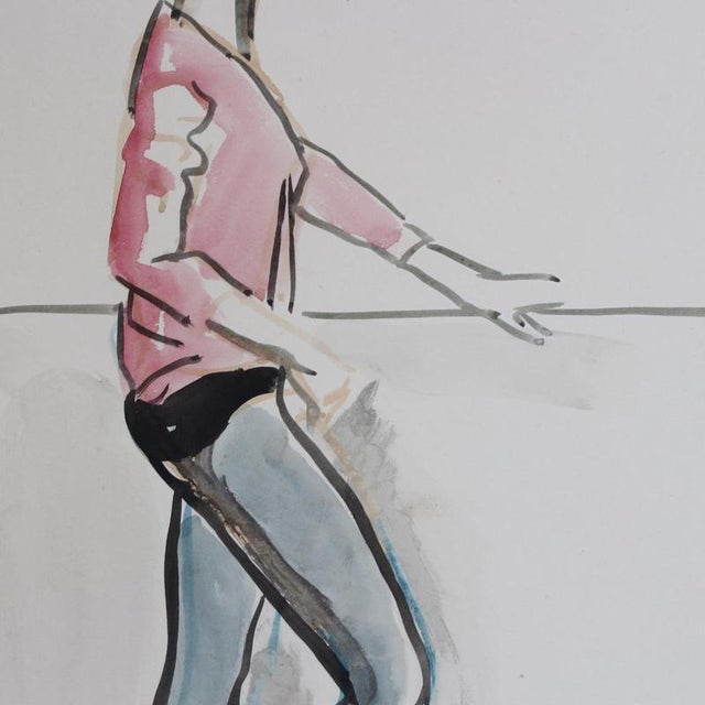 1960s Yves Brayer, Muriel Belmondo at the Barre, 1962, Watercolor For Sale - Image 5 of 15