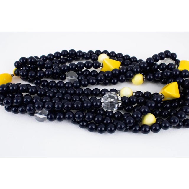 Angela Caputi Black and Yellow Multi-Strand Resin Choker Necklace For Sale - Image 10 of 10