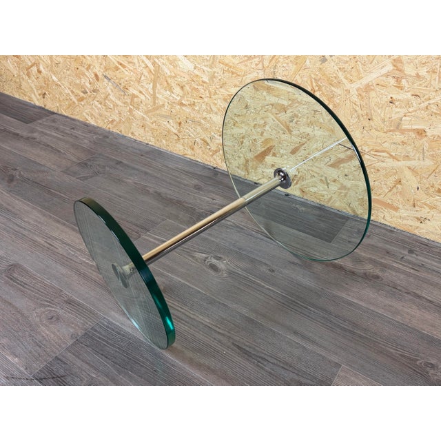 Space Age Side Table in Chrome and Glass, 1980s For Sale - Image 10 of 15