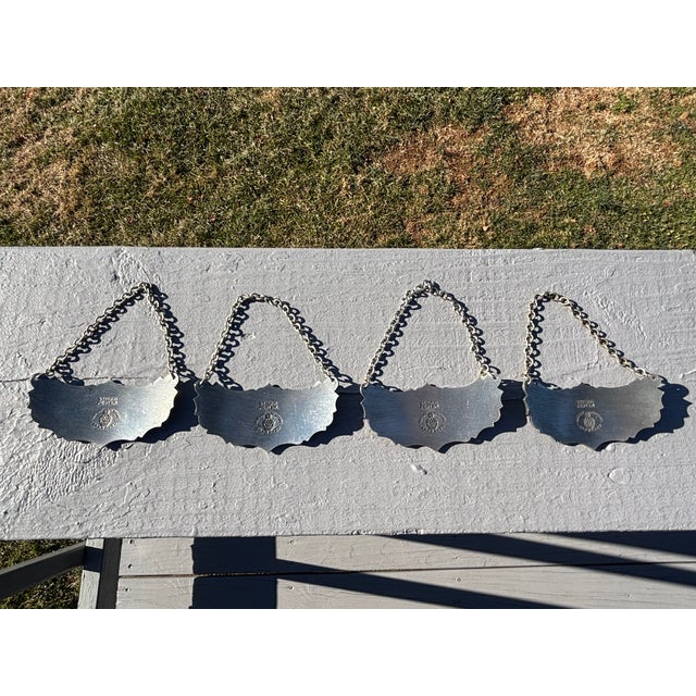 Metal Mid 20th Century Historic Newport - Set of Four Spirit Decanter Labels For Sale - Image 7 of 7