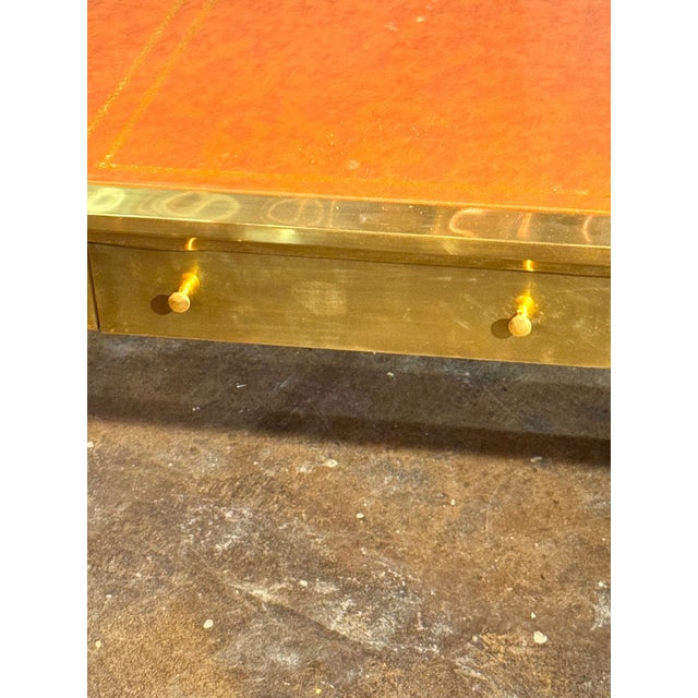 Italian John Vessey Style Brass Desk For Sale - Image 10 of 13
