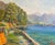 M. Vibert, By the Lake, Oil on Canvas, 1959 For Sale