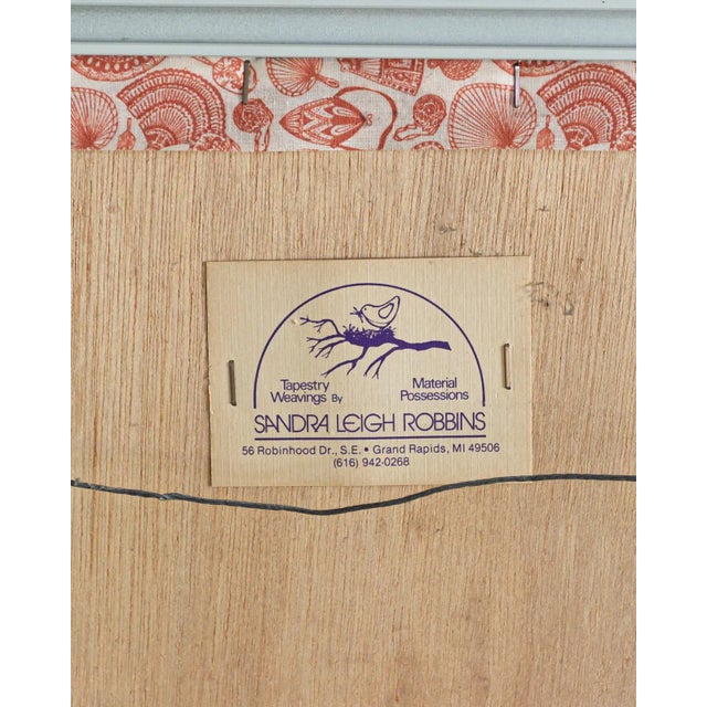 Vintage 1980s Fiber Art Tapestry Weaving of Tree in Landscape by Artist Sandra Leigh Robbins For Sale In Memphis - Image 6 of 8