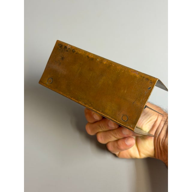 Metal Roycroft American Arts and Crafts Hammered Copper Letter Holder, Roycroft Rose For Sale - Image 7 of 11