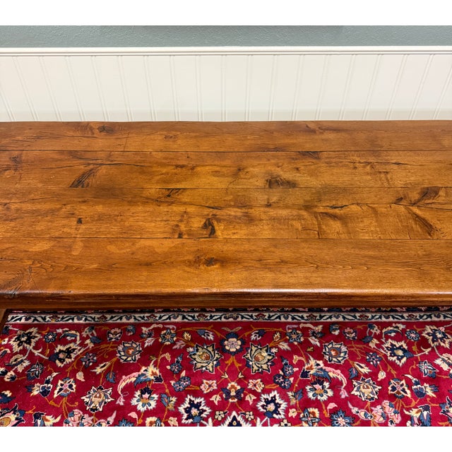 Antique French Country Farmhouse Dining Table Honey Oak 98"w C. Late 19thC For Sale - Image 13 of 18