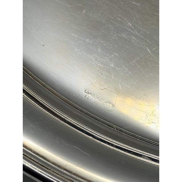 A sophisticated vintage silver-plated platter by Sambonet, the renowned Italian metalware brand celebrated worldwide for...