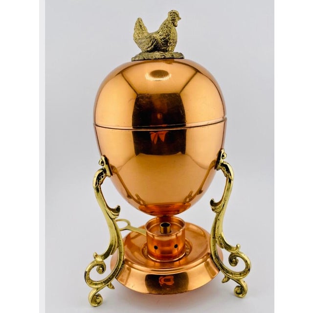 Vintage Tagus Portugal Copper Egg Coddler Complete With Chicken Finial For Sale - Image 13 of 18